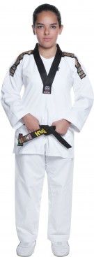 Microfibra Branco c/ gola Preta Infantil